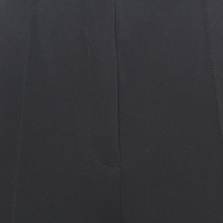 Pre Owned Diane Von Furstenberg Black Stretch Crepe High-Rise Trousers M