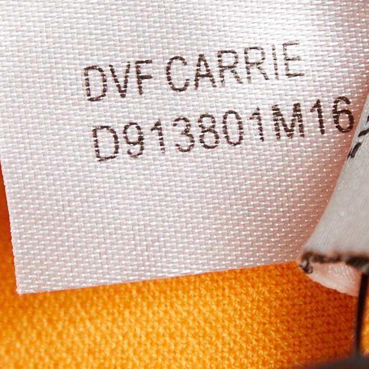 Pre Owned Diane Von Furstenberg Orange Stretch Knit Carrie Shift Dress L