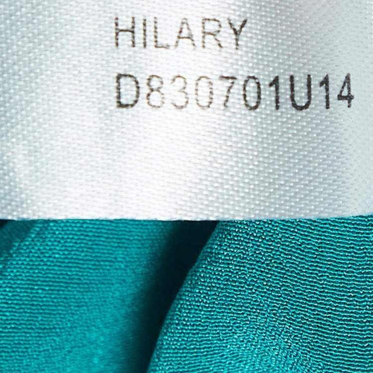 Pre Owned Diane Von Furstenberg Green Silk Crepe Neck Tie Short Dress S