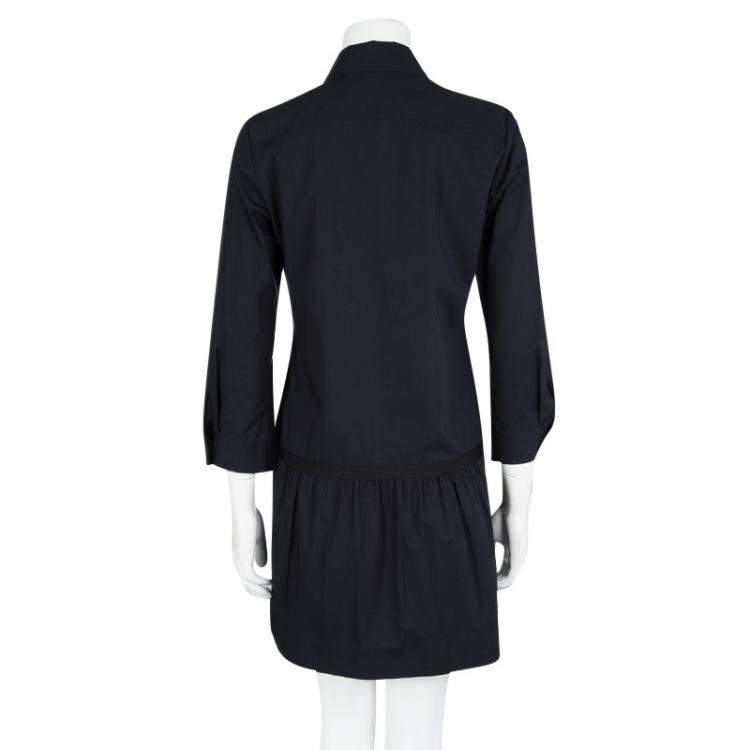 Pre Owned Diane Von Furstenberg Amy Lu Black Sequin Pintuck Detail Long Sleeve Dress M
