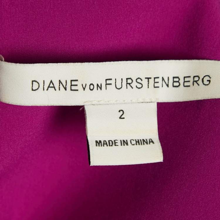 Pre Owned Diane Von Furstenberg Pink Knit Scallop Caralyn Dress S