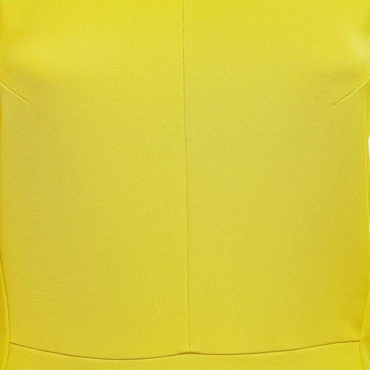مملوكة مسبقًا Diane Von Furstenberg Acid Yellow Jersey Oka Sheath Dress M