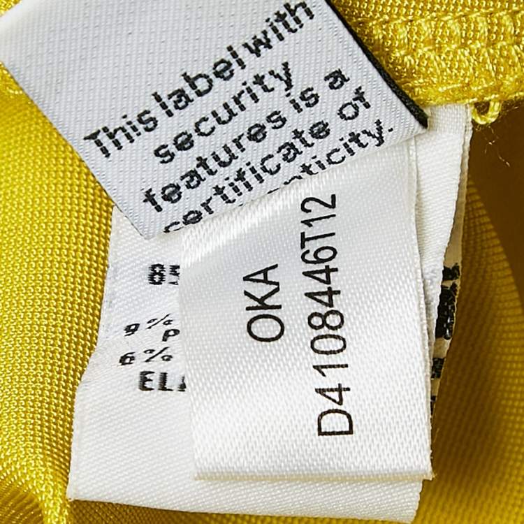 مملوكة مسبقًا Diane Von Furstenberg Acid Yellow Jersey Oka Sheath Dress M