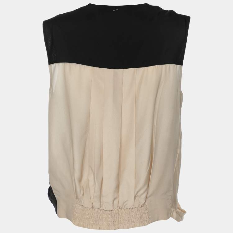 Pre Owned Diane Von Furstenberg Multicolor Silk Draped Talitha Top M