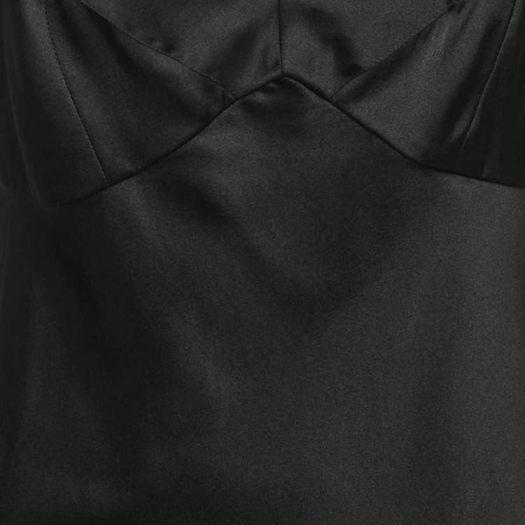 مملوكة مسبقًا Diane Von Furstenberg Black Satin Silk Tenner Camisole M