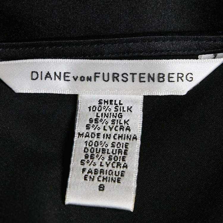 مملوكة مسبقًا Diane Von Furstenberg Black Satin Silk Tenner Camisole M