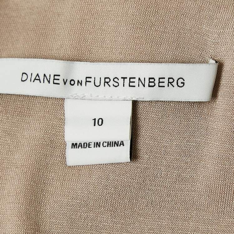 Pre Owned Diane Von Furstenberg  Black Lace Colleen Long Sheath Dress L
