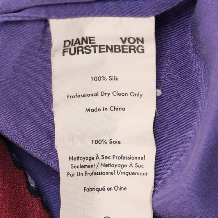 Pre Owned Diane Von Furstenberg Multicolor Silk Blouse XL