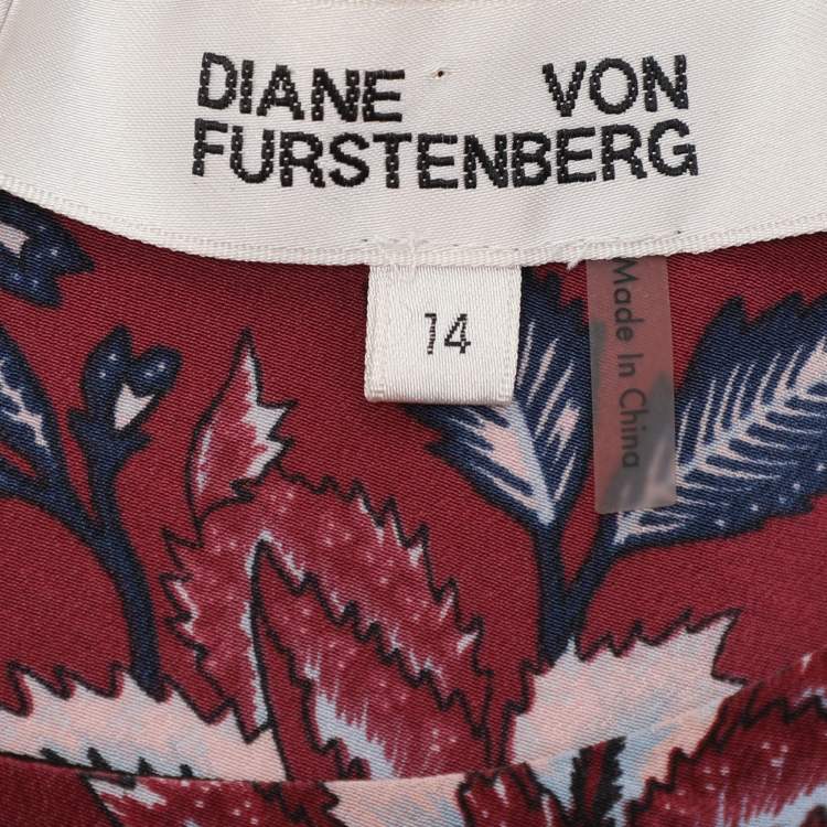 Pre Owned Diane Von Furstenberg Multicolor Silk Blouse XL