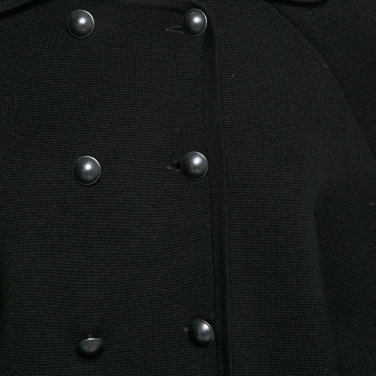 Pre Owned Diane Von Furstenberg Black Wool Abbe Cardigan Cape S