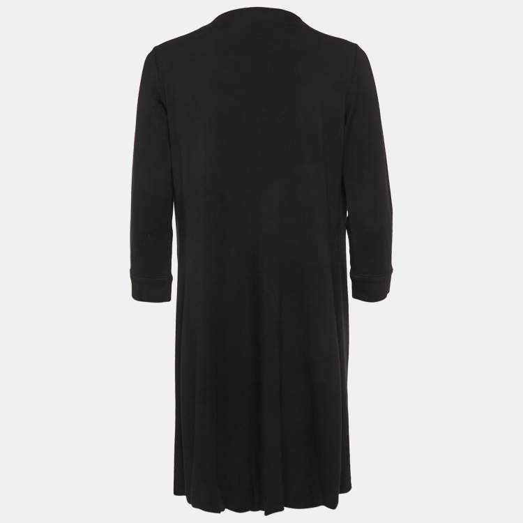 مملوكة مسبقًا Diane Von Furstenberg Black Jersey New Julian Two Mini Wrap Dress L