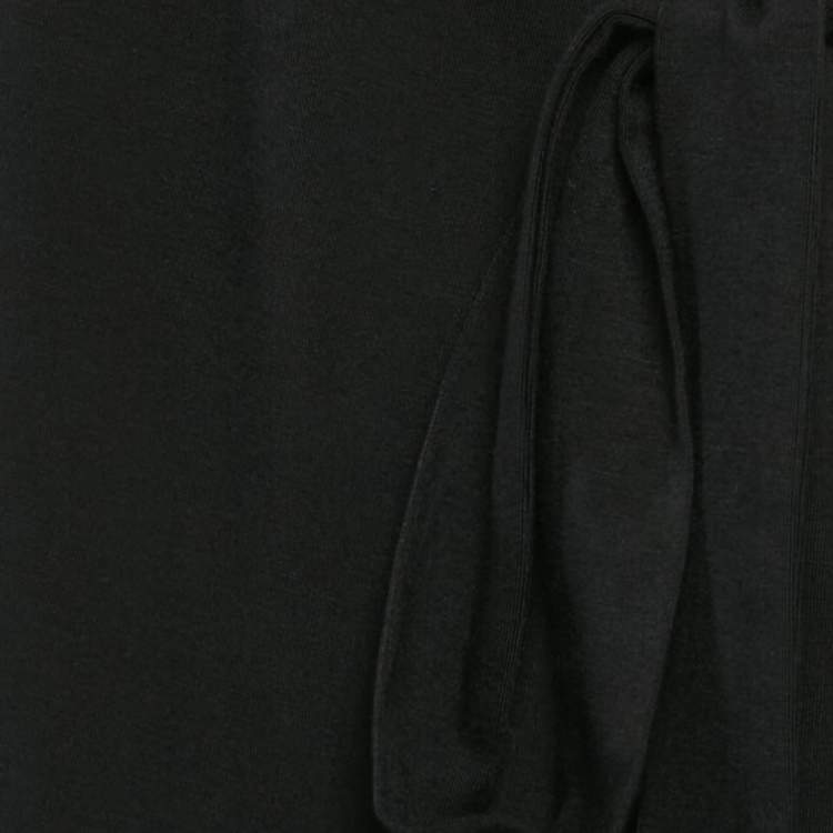 مملوكة مسبقًا Diane Von Furstenberg Black Jersey New Julian Two Mini Wrap Dress L
