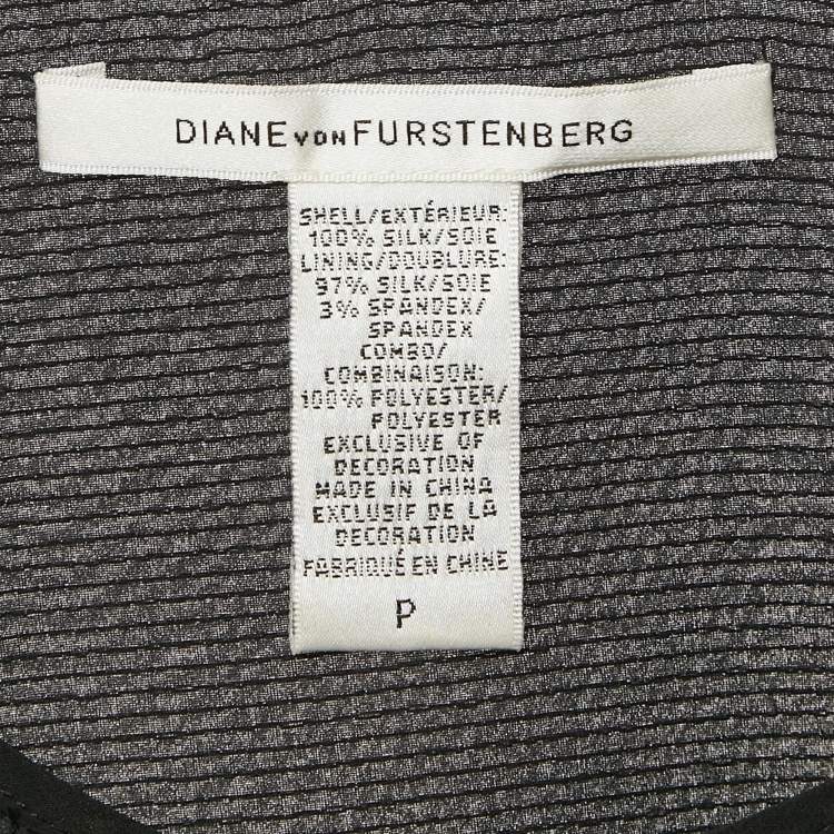 Pre Owned Diane Von Furstenberg Black Silk Sequin Silk Sorcha Tank Top M