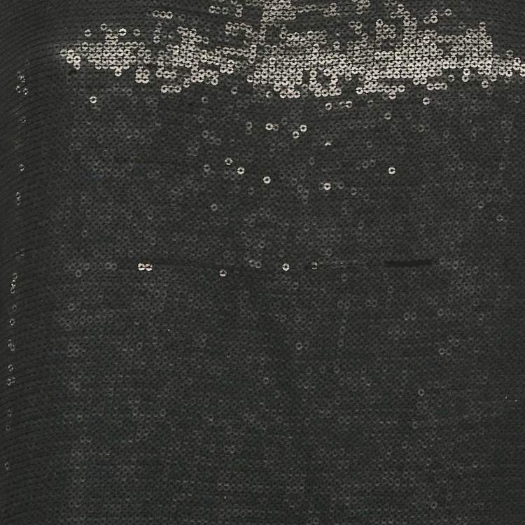 Pre Owned Diane Von Furstenberg Black Silk Sequin Silk Sorcha Tank Top M