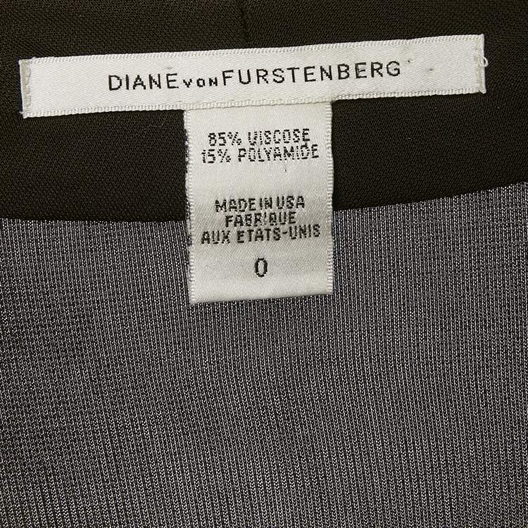 Pre Owned Diane Von Furstenberg Brown Stretch Knit T-Shirt Dress XS