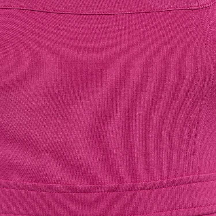 Pre Owned Diane Von Furstenberg Pink Jersey Sheath Dress S
