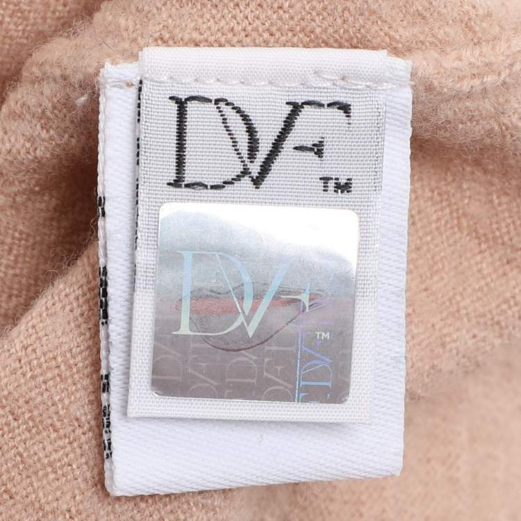 Pre Owned Diane Von Furstenberg Beige Knit Wool Phima Locket Sweater M