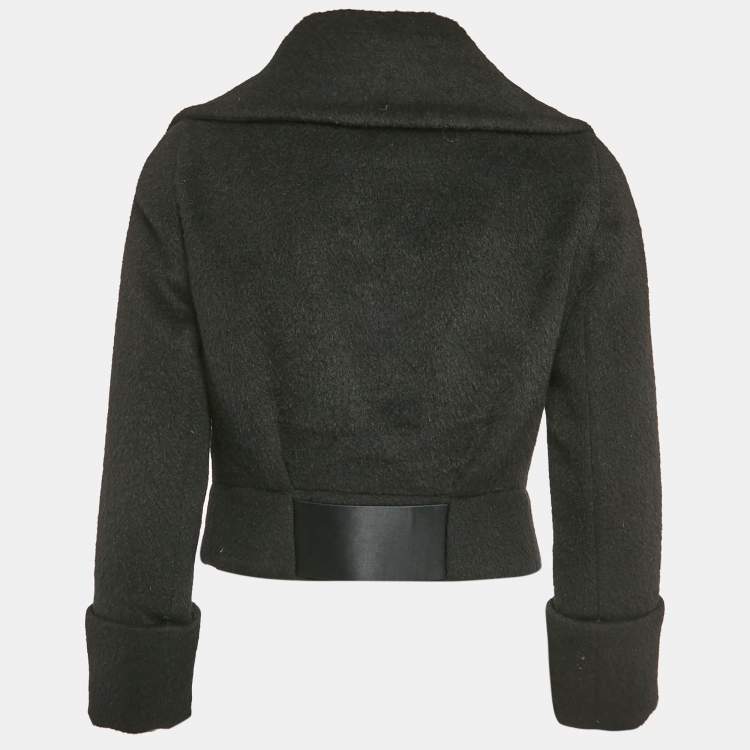 مملوكة مسبقًا Diane Von Furstenberg Black Shearling Lady Bird Jacket M