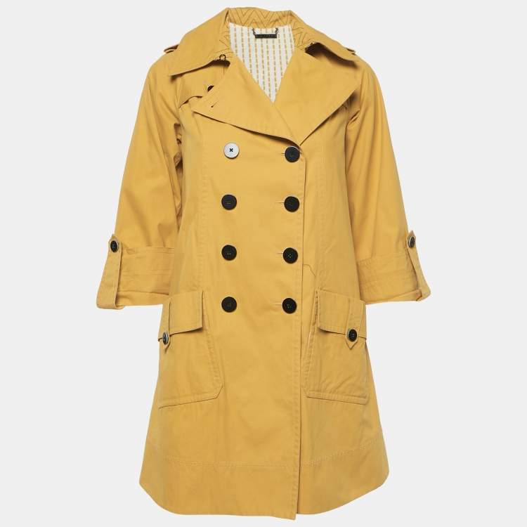 Pre Owned Diane Von Furstenberg Yellow Cotton Lina Lamonte Coat XS