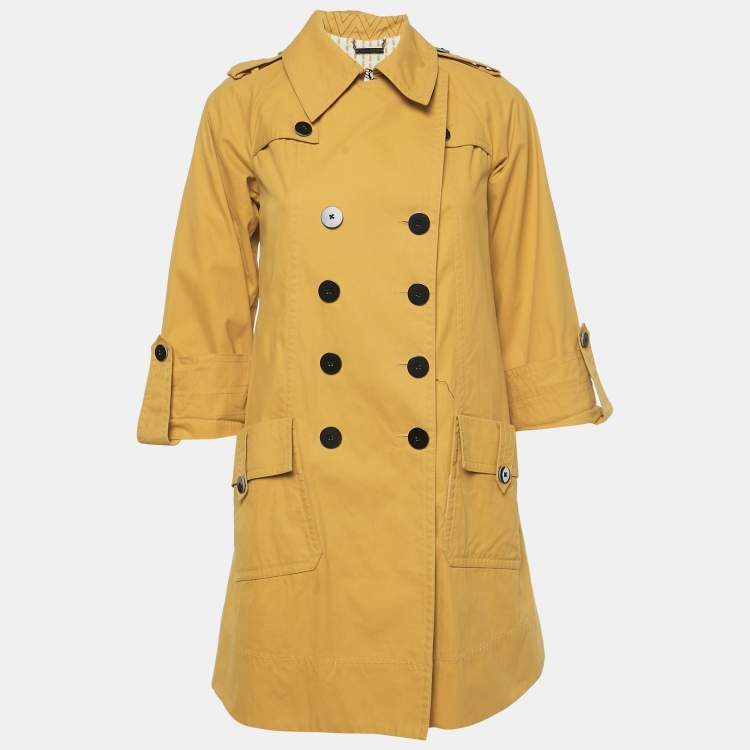 Pre Owned Diane Von Furstenberg Yellow Cotton Lina Lamonte Coat XS