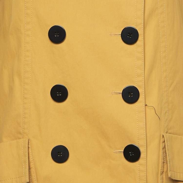 Pre Owned Diane Von Furstenberg Yellow Cotton Lina Lamonte Coat XS