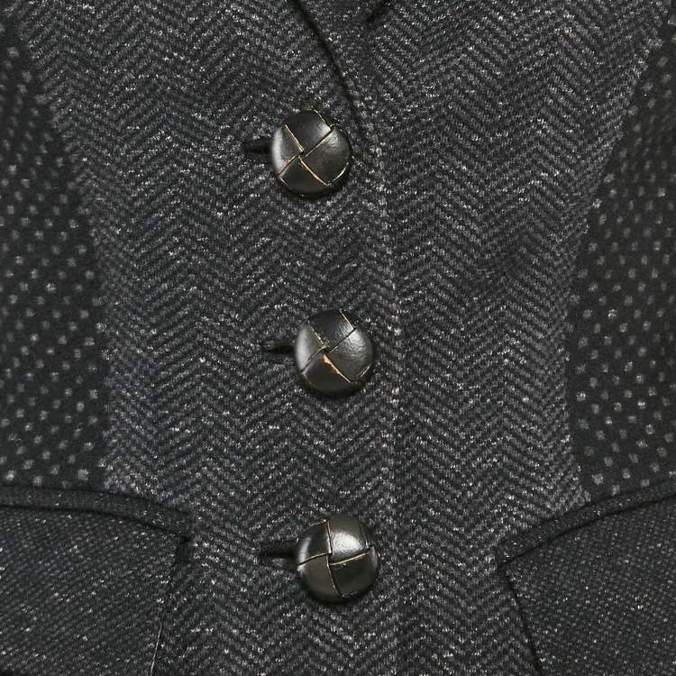 Pre Owned Diane Von Furstenberg Black Patterned Cotton Blend Samal Jacket S