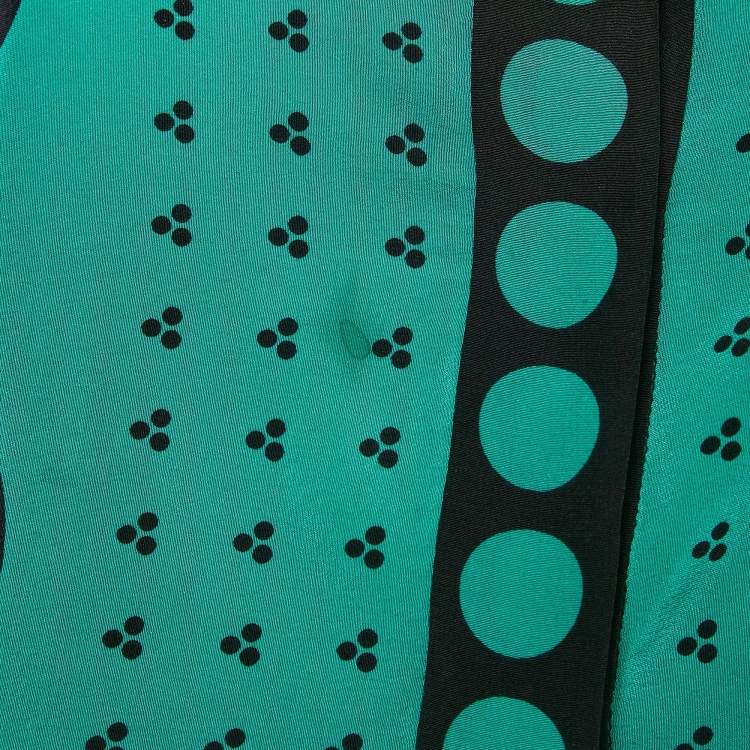 Pre Owned Diane Von Furstenberg Green Dots Print Silk Shirt M