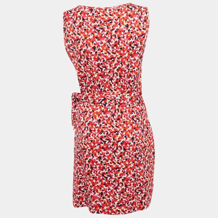 Pre Owned Diane Von Furstenberg Multicolor Printed Jersey Mini Della Dress L