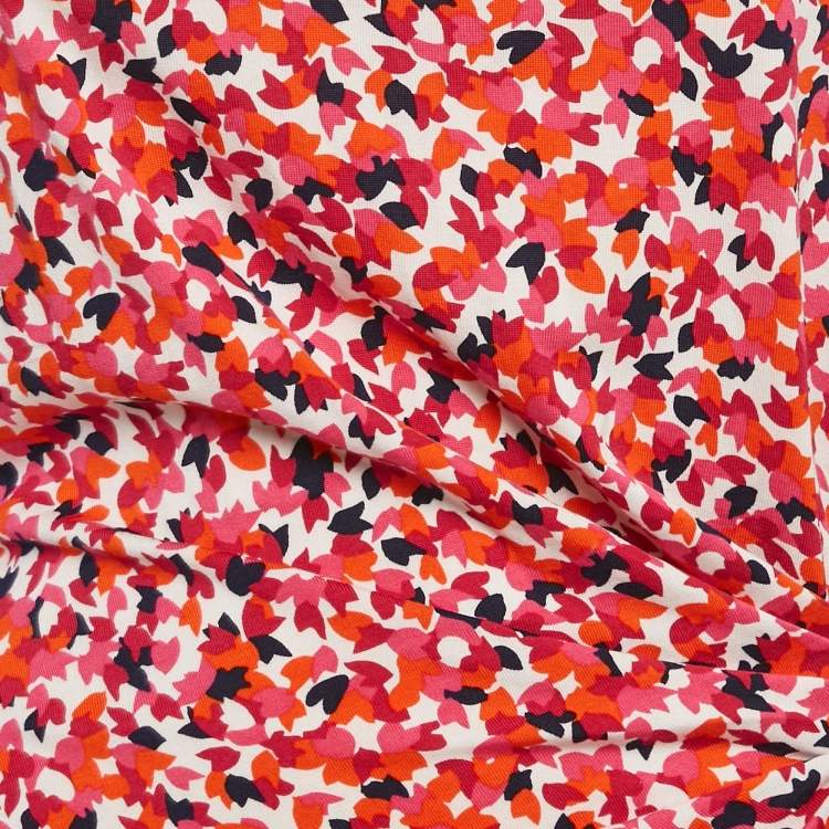 Pre Owned Diane Von Furstenberg Multicolor Printed Jersey Mini Della Dress L