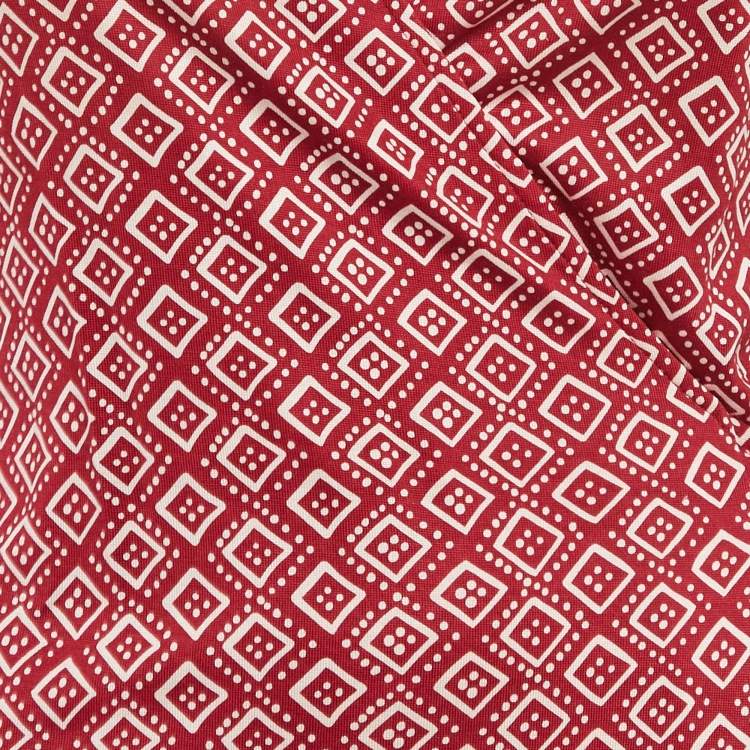Pre Owned Diane Von Furstenberg Red Printed Silk Jersey Jilda Wrap Dress M