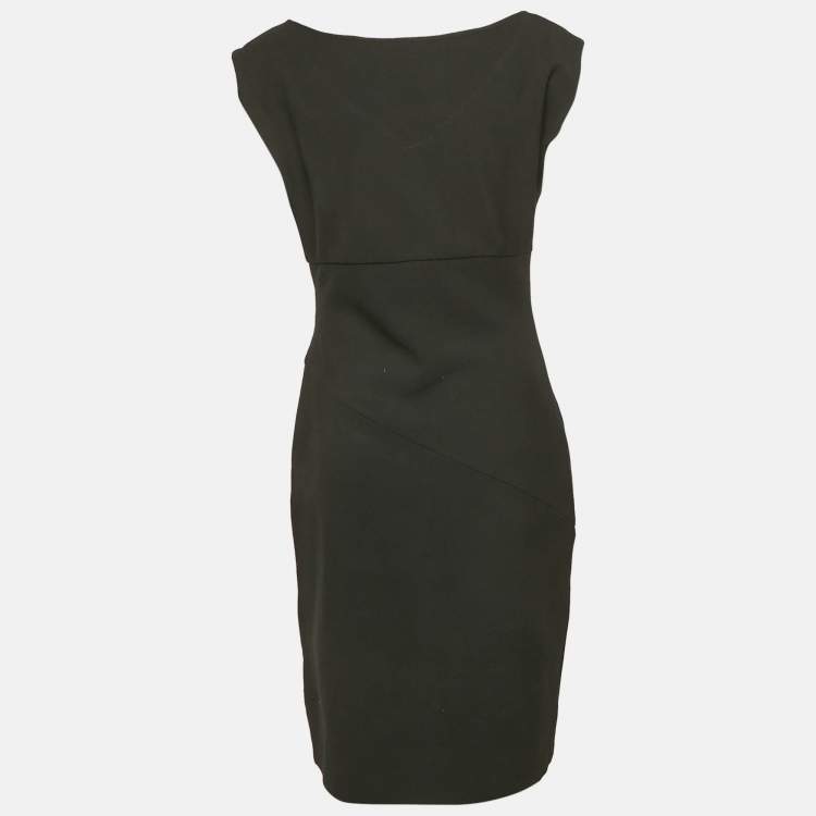 مملوكة مسبقًا Diane Von Furstenberg Black Crepe Sleeveless Bevin Short Dress L