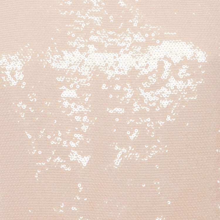Pre Owned Diane Von Furstenberg Pink Sequin Crepe Menaro Top M
