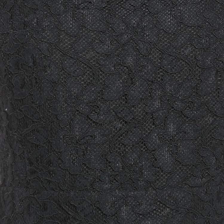 Pre Owned Diane Von Furstenberg Black Lace Long Sleeve Maxi Dress S