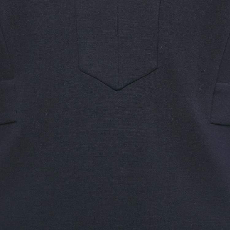 Pre Owned Diane Von Furstenberg Navy Blue Jersey Long Sleeve Indy Mini Dress M