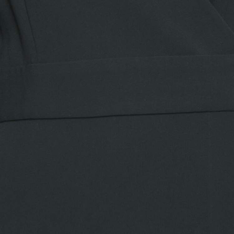 Pre Owned Diane Von Furstenberg Black Crepe Long Sleeve Wrap Dress M