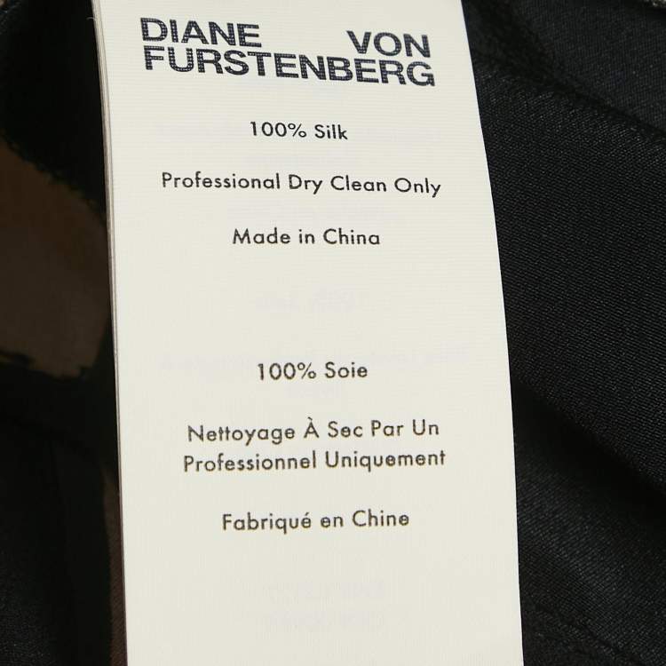 Pre Owned Diane Von Furstenberg Multicolor Printed Silk Belted Jumpsuit M