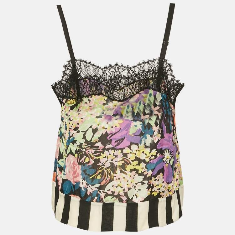 Pre Owned Diane von Furstenberg Multicolor Floral Print Silk Parisse Cami Top S