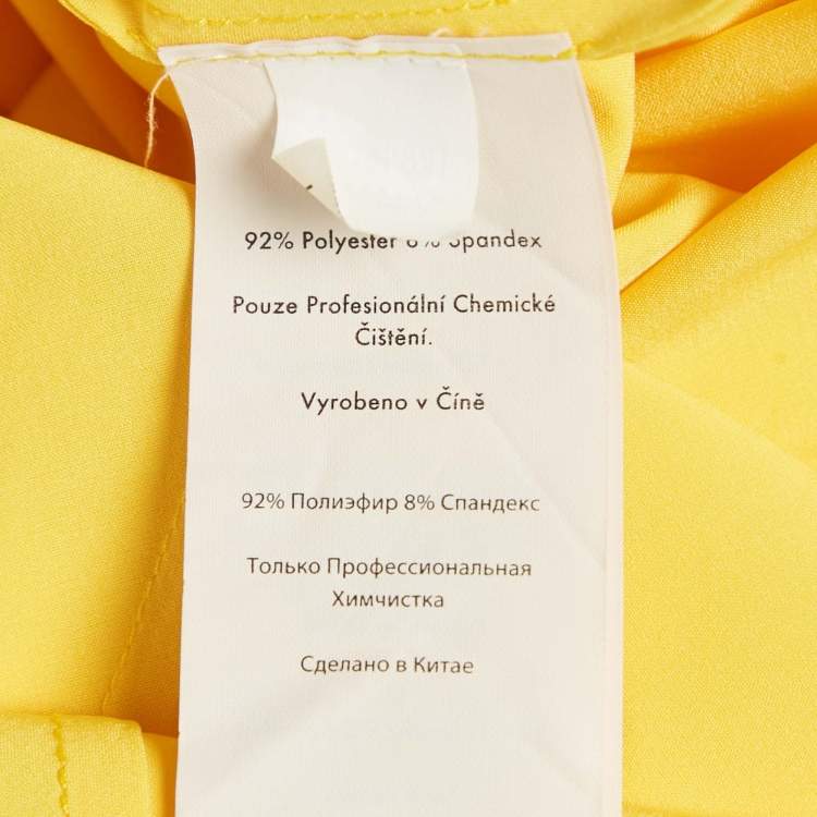 Pre Owned Diane von Furstenberg Yellow Floral Print Silk Long Dress S