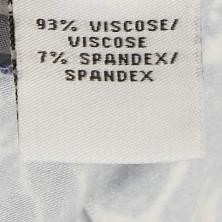 Pre Owned Diane Von Furstenberg Blue Printed Off-Shoulder Jumpsuit XL