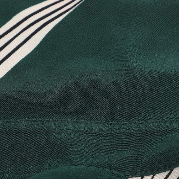 Pre Owned Diane Von Furstenberg Green Printed Silk Dress S