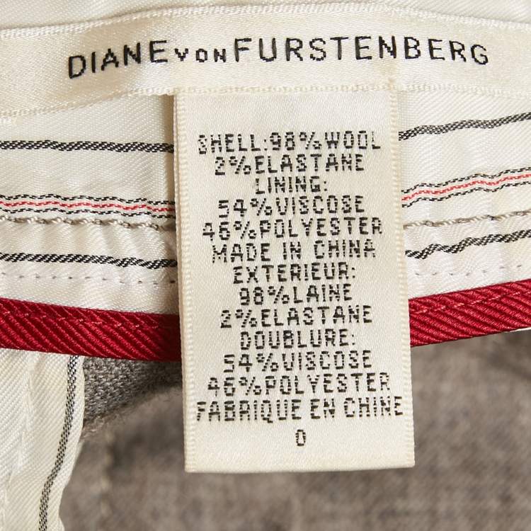 Pre Owned Diane Von Furstenberg Grey Wool Nicollete Trouser S