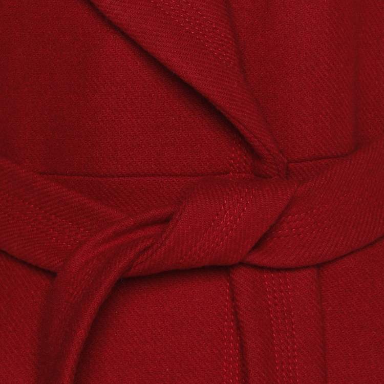 Pre Owned Diane von Furstenberg Red Wool Belted Overcoat S
