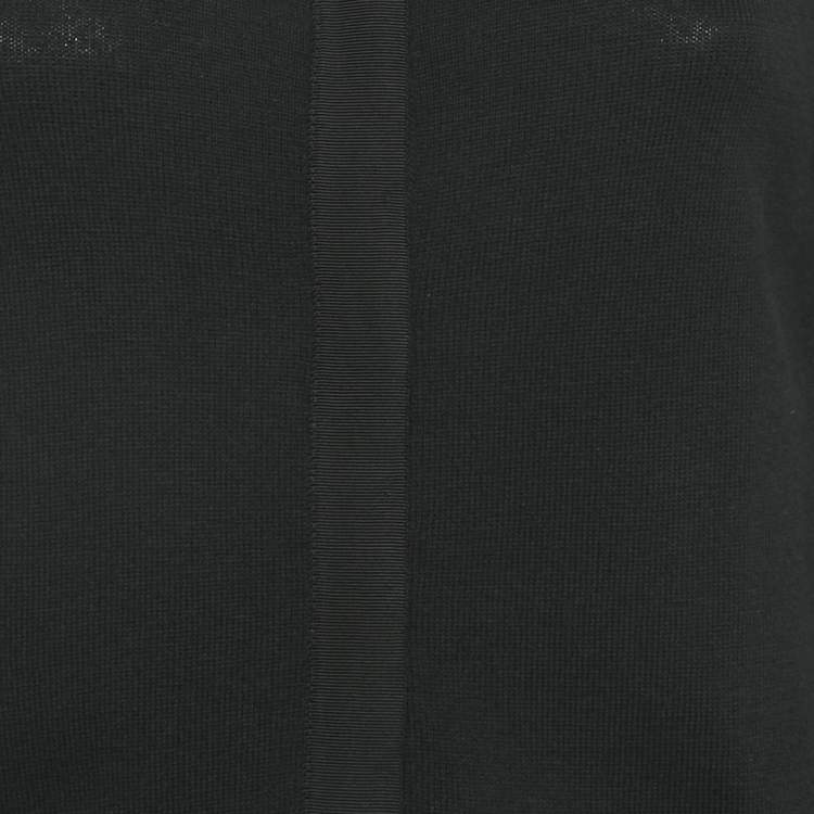 Pre Owned Diane Von Furstenberg Black Wool Blend Stud Detail Cardigan M