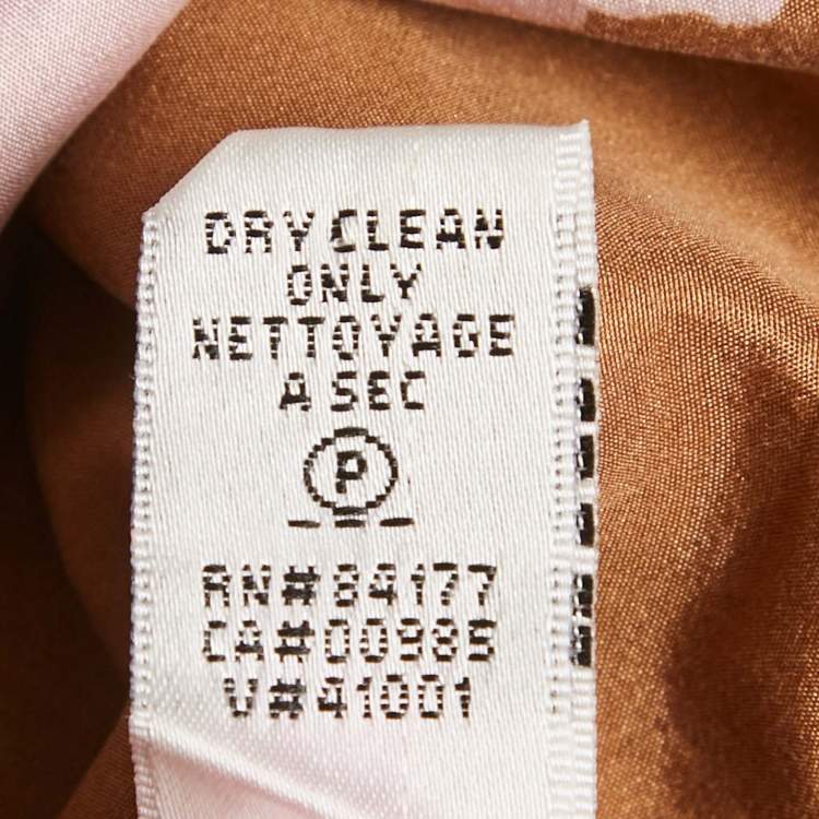 Pre Owned Diane Von Furstenberg Brown/Pink Printed Silk Naro Dress M