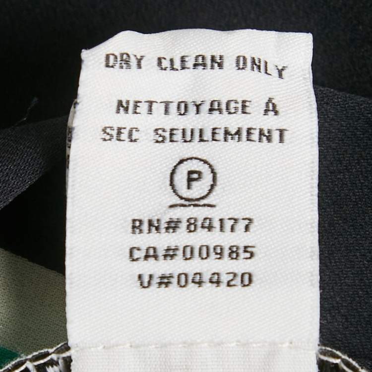 Pre Owned Diane Von Furstenberg Black Printed Crepe Mini Dress S