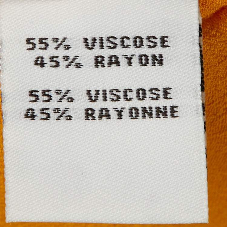 Pre Owned Diane Von Furstenberg Amber Yellow Crepe Karin Blouse S 