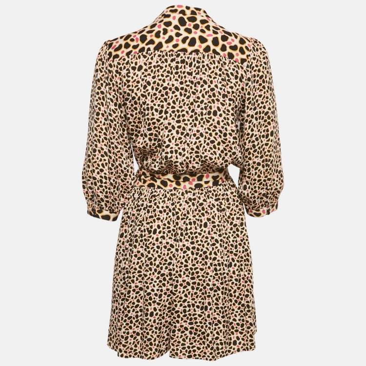 Pre Owned Diane Von Furstenberg Multicolor Printed Silk Wrap Abel Short Dress M