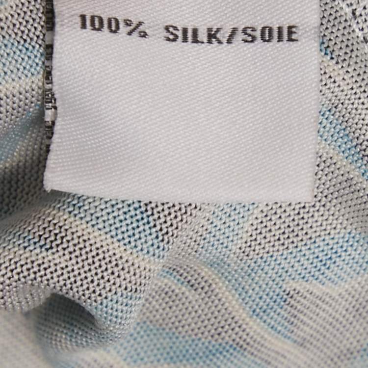 Pre Owned Diane Von Furstenberg Blue Printed Silk Wrap Around Maxi Dress XS