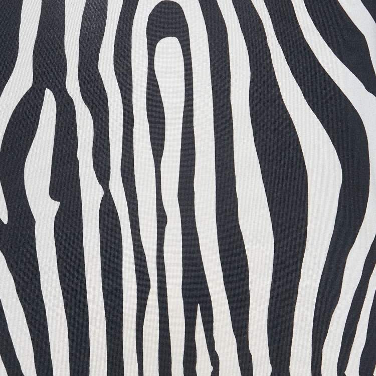 Pre Owned Diane Von Furstenberg Black Printed Silk Jersey Reina Dress M