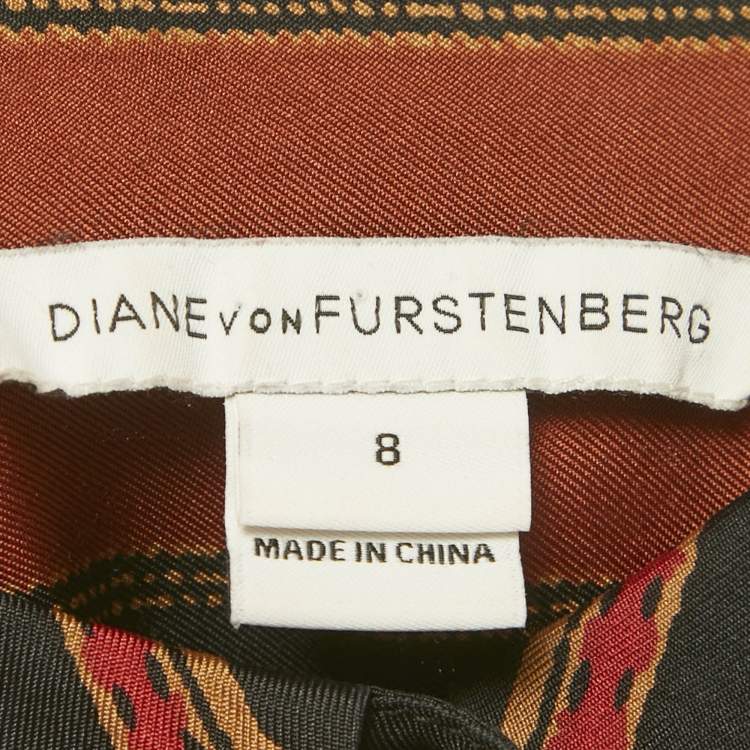 Pre Owned Diane Von Furstenberg Multicolor Striped Silk Long Sleeve Shirt M